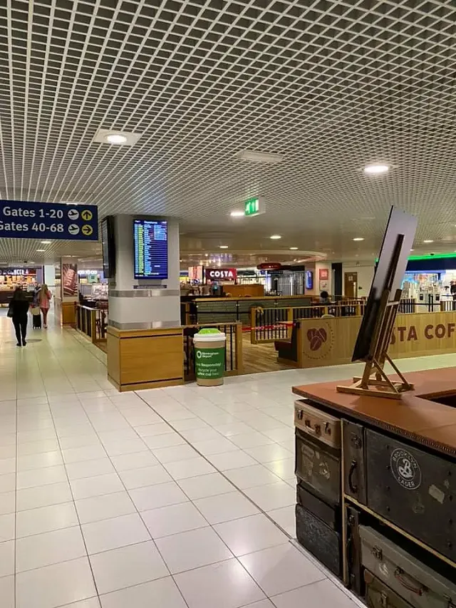 A photo at the waiting area of a airport