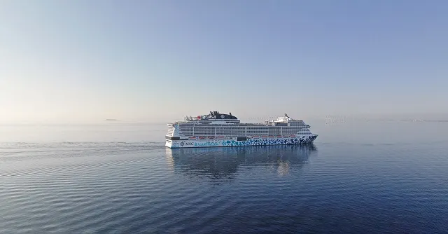 looking at an MSC ship sailing