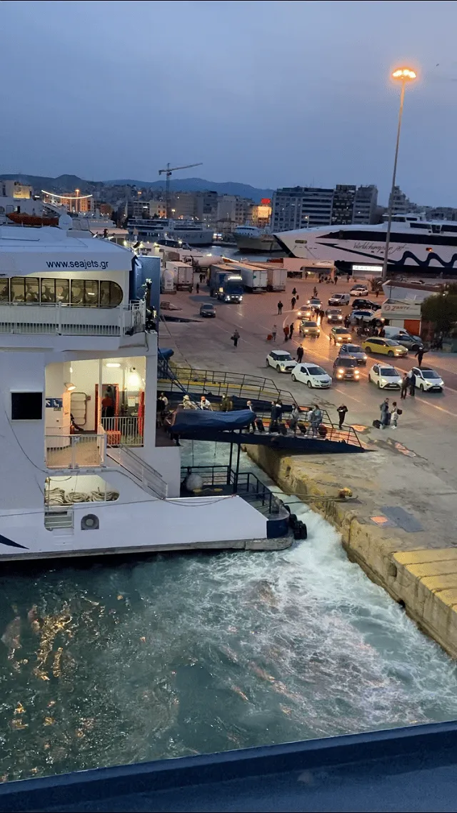 people boarding boats in Athens Piraeus Port