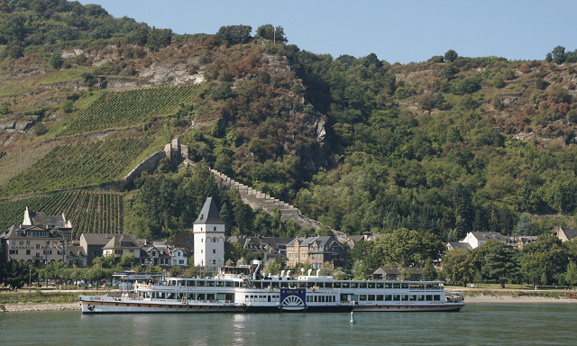 a river cruise ship sailing down the rhine