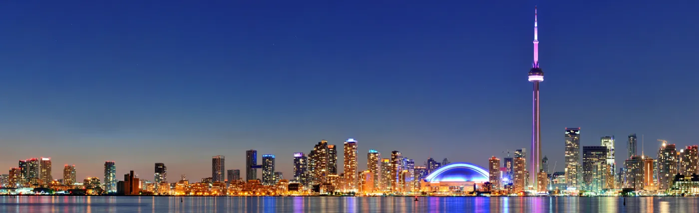 Looking at Toronto's Skyline at night